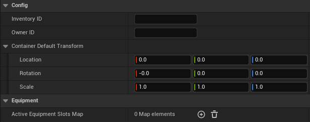 Inventory Component Settings