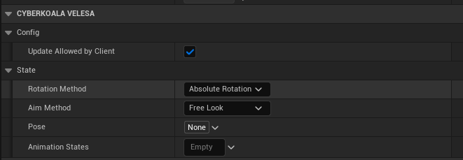 Locomotion Component Settings